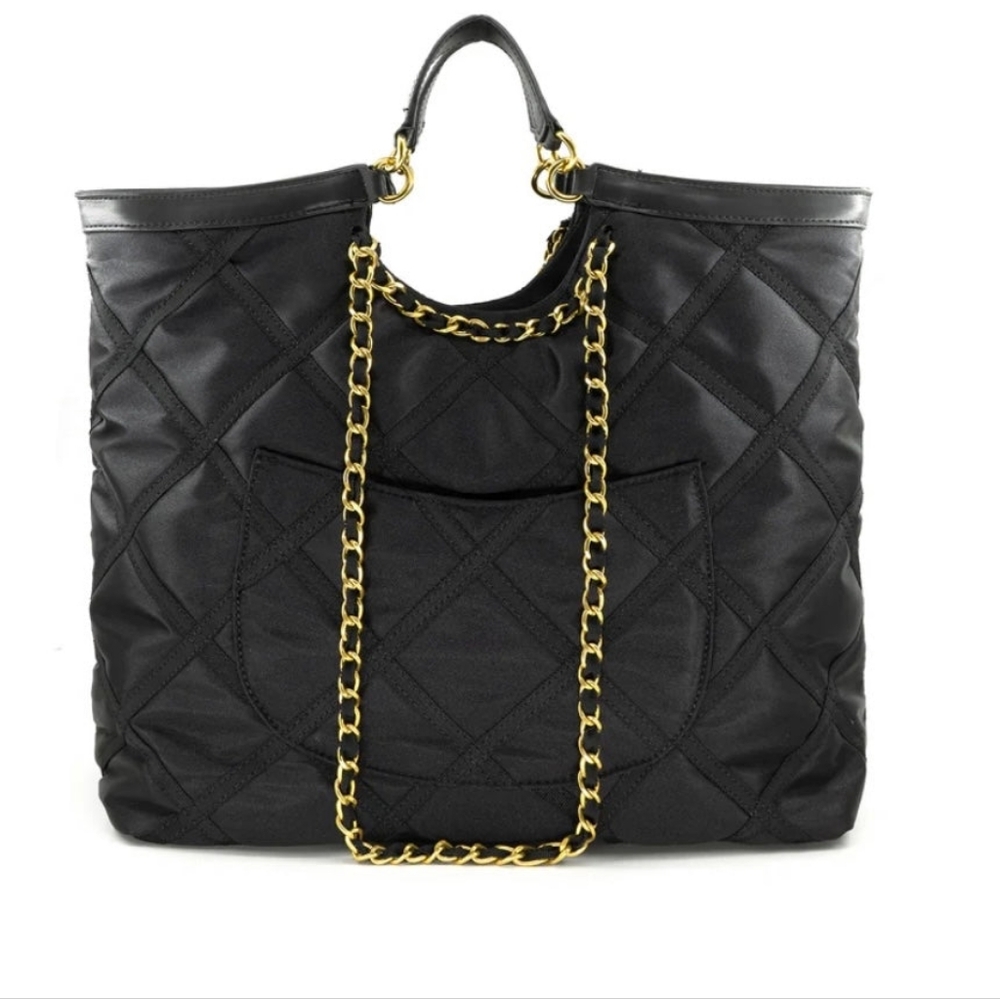 Nylon Quilted Tote Bag